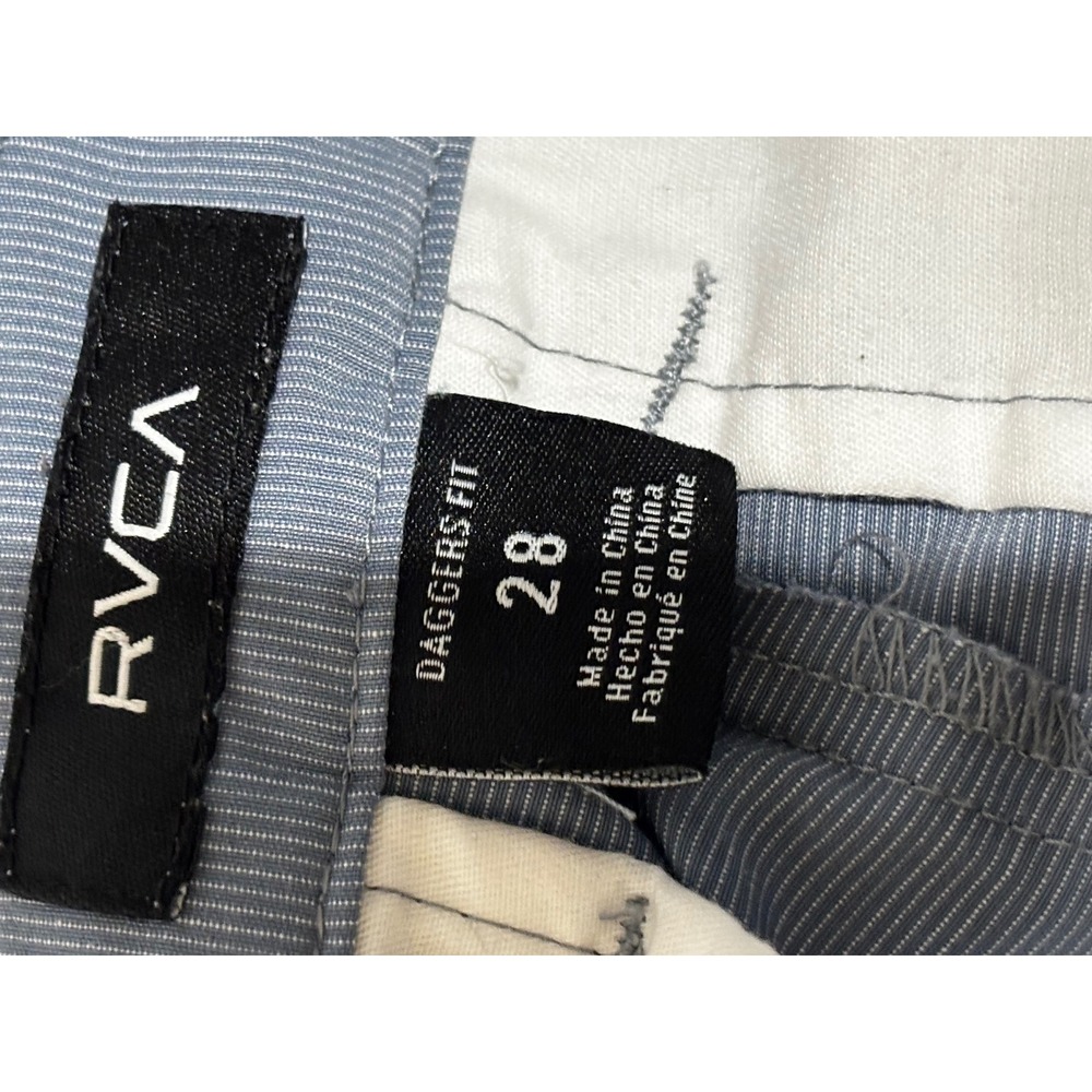 RVCA Daggers Fit Blue/Grey Performance Stretch Shorts Mens sz 28 golf preppy - Picture 7 of 9